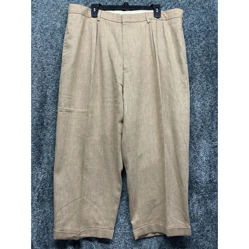 Polo Ralph Lauren Mens Size 40X30 (40X25) Beige Linen Blend Trouser Pants